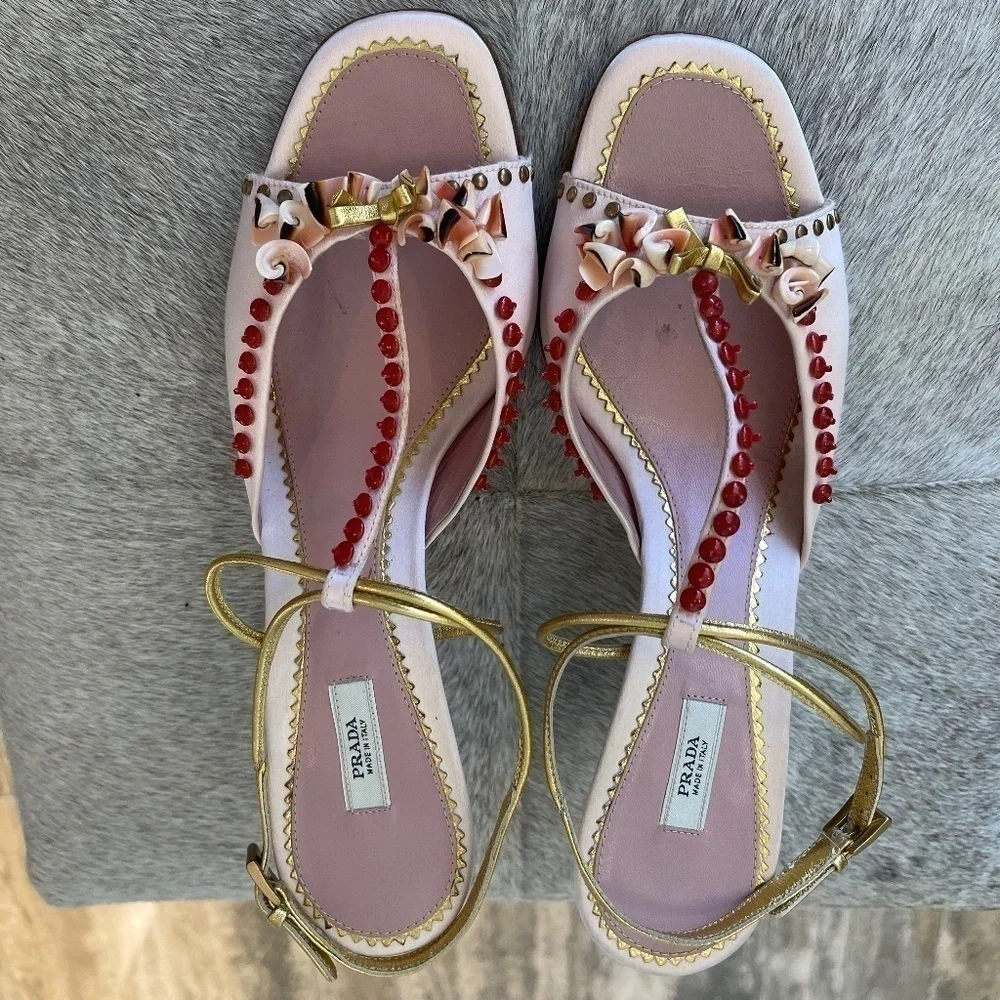 PRADA SANDALS PINK SZ 38 1/2